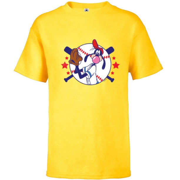 Disney Goofy Baseball Pitcher Bubble Gum Distressed Short Sleeve T