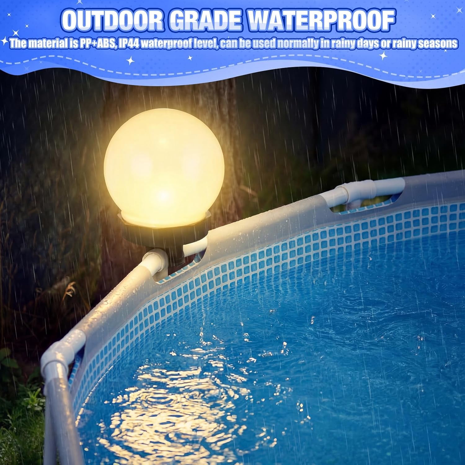 8 Pcs Pool Solar Lights for Framed Above Ground Pools Waterproof Solar Light Outdoor Swimming Pool Fence Decorations Pools Accessories Colorful Light