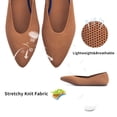 thumbnail image 4 of Frank Mully Zapatos de vestir de punto con punta en punta para mujer, zapatos cómodos para mujer, zapatos de ballet sin cordones para mujer, zapatos clásicos suaves con cuña baja Fawn 95, 4 of 5