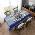 thumbnail image 4 of Nautical Anchor Rectangle Tablecloth, Vintage Navy Blue Wooden Boards Country Waterproof & StainResistant Tablecloth, Washable Oil-proof Table Cover for Dining/Party/Wedding/Camping/Buffet 52x70 In, 4 of 9