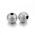 thumbnail image 2 of Resistant 304 Stainless Steel Textured Beads Round Stainless Steel color 5x4.5mm Hole: 1.5mm, 2 of 2