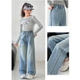thumbnail image 5 of XIYNBAOK Girls Tall Jeans Toddler Jeans Girls Plus Size Stretch Jeans Pant Gymnastics Clothes for Girls Work Clothes Teen Girl Clothes Trendy, Blue 11-12 Years, 5 of 9