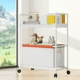 thumbnail image 5 of Rolling Shoe Organizer with Wheels - 2-Tier Large Capacity & Easy Assembly Storage Box, Ideal for Clothes & Toys, 30x22x11 In,White, 5 of 6