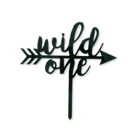 1st Birthday Cake Toppers (Wild One Arrow Birthday Cake Topper Tribal Birthday Party Black Acrylic One Year Old Smash 1st Cake)