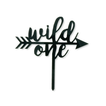 Wild One Arrow Birthday Cake Topper Tribal Birthday Party Black Acrylic One Year Old Smash 1st Cake