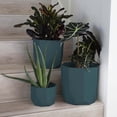 thumbnail image 2 of Bloem Tuxton 10" Modern Plastic Planter - Geometric Indoor/Outdoor 2.7 Gal Capacity Pot, Charleston Green, 2 of 7