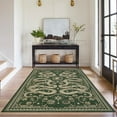 thumbnail image 2 of Hasoo Gray/Green Area Rugs 9x12 for Living Room Floral Snake Large Washable Indoor Soft Non Slip Floor Carpet, 2 of 5
