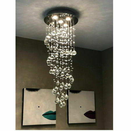 

Oukaning LED Modern Ceiling Lamp Crystal Chandelier Pendant Light Fixture Room Decor 110V