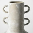 thumbnail image 2 of HomeRoots 397560 Whitewash Brown Double Handle Ceramic Vase, Rustic Brown, 2 of 5