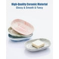 thumbnail image 3 of AIMAIAIMAI Ceramic Soap Dish Holder, Decorative Marble Bar Soap Tray for Bathroom Kitchen Sink, 3 of 6
