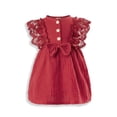 thumbnail image 1 of Vestido Para Niñas, Ropa Para Niñas Pequeñas, Trajes Para Niños Pequeños, Encaje Sin Mangas, Lazo, Algodón, Cómodo, Vestido Para Niños, Rojo Odeerbi LM103-3429, 1 of 9