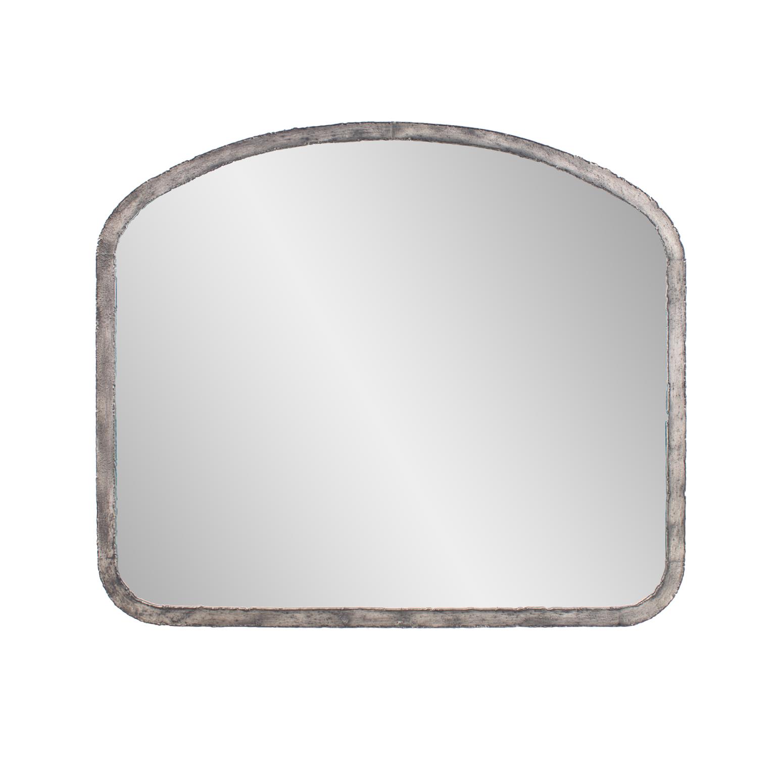 Tyler Dillon Arched Wall Mirror with Industrial Metal Frame 42"W x 36"H