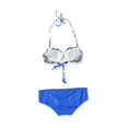 thumbnail image 2 of Raisins Womens Hollywood U-Wire Ruched 2 Piece Bikini, Blue, Medium, 2 of 2