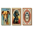 thumbnail image 2 of Designart "Retro Illustration of a Courteous Dog I" Animals Dog Framed Wall Art Set Of 3 - Brown Dog Frame Gallery Wall Set For Home Decor, 2 of 6
