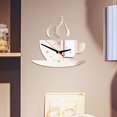 thumbnail image 3 of Coffee Shape Removable Diy Acrylic 3D Mirror Wall Sticker Decorative Clock, 3 of 3