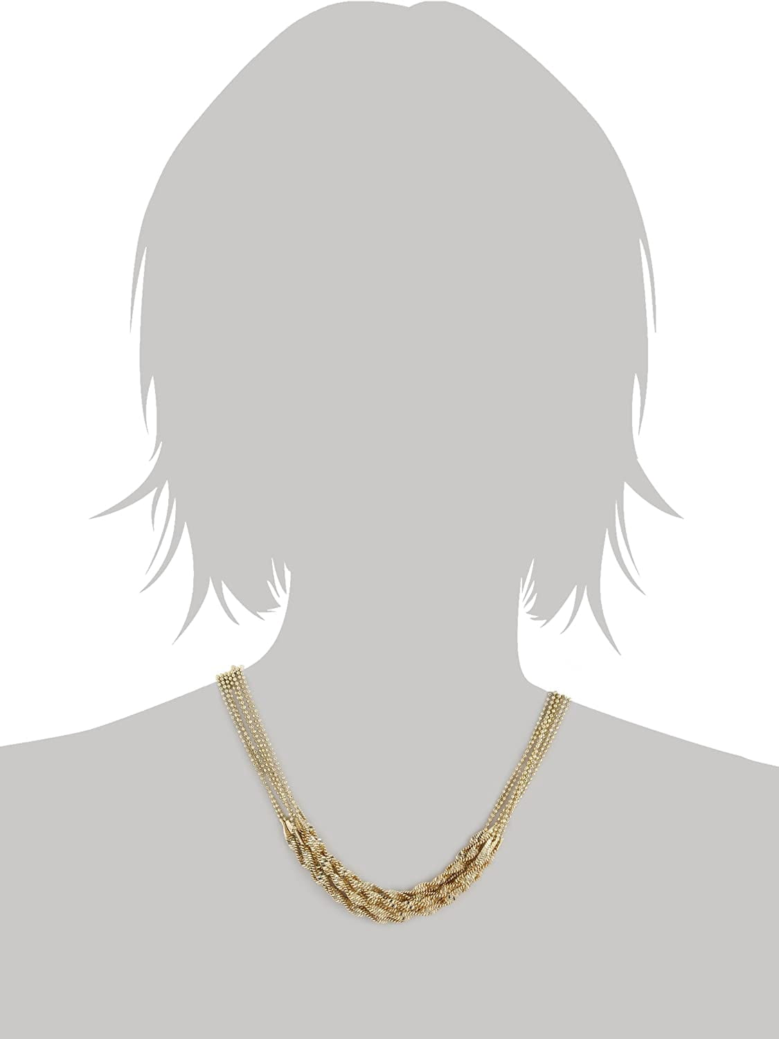 1928 Jewelry "Signature" Multi Twist Chain Necklace For Women 16" + 3" Extender, Gold