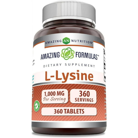 Amazing Formulas L-Lysine 1000 Mg Per Serving 360 Tablets Supplement | For Both Men & Women | Non-GMO | Gluten-Free | Made in USA