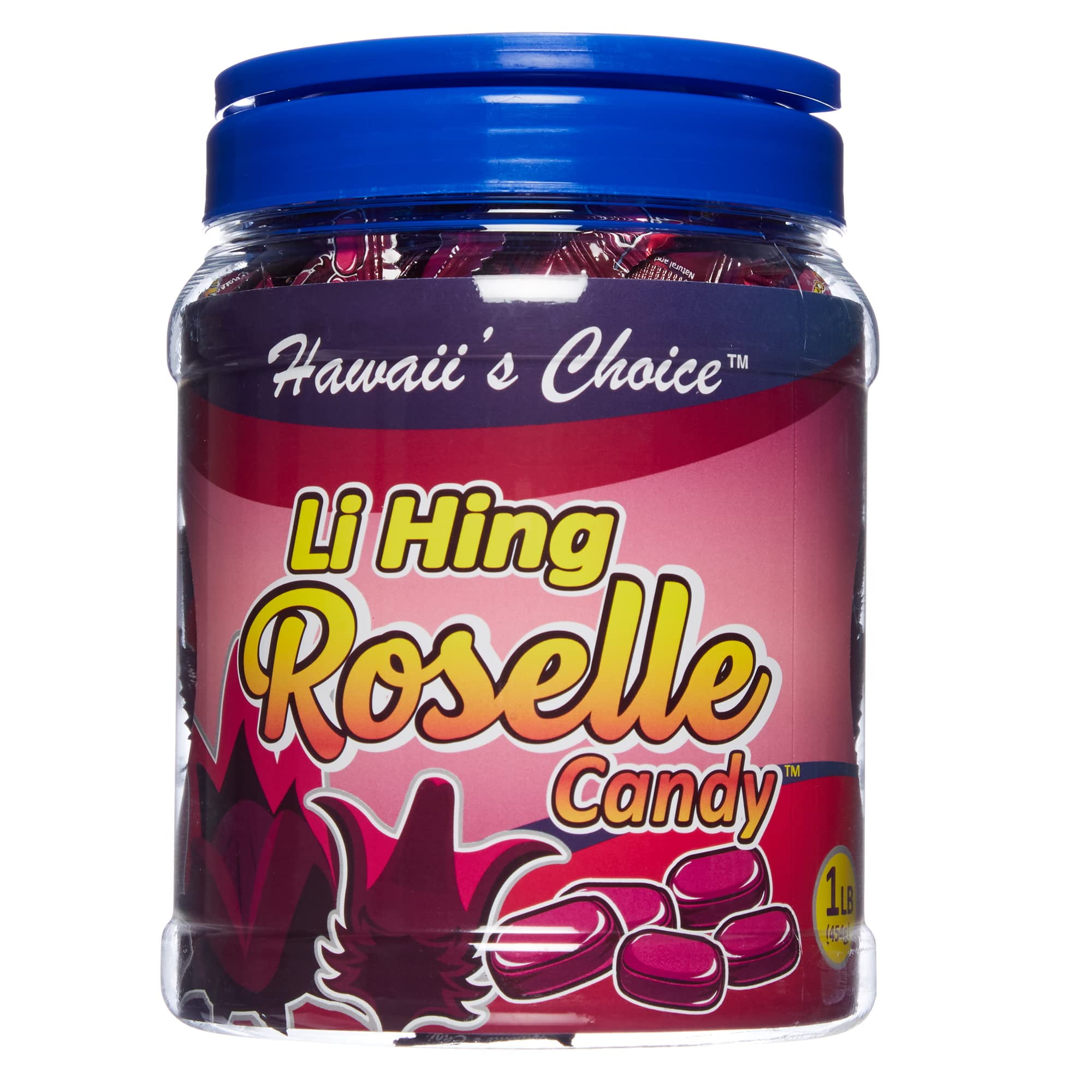 Hawaii's Choice Li Hing Roselle (Hibiscus) Plum Chewy Candy Bulk 1lb