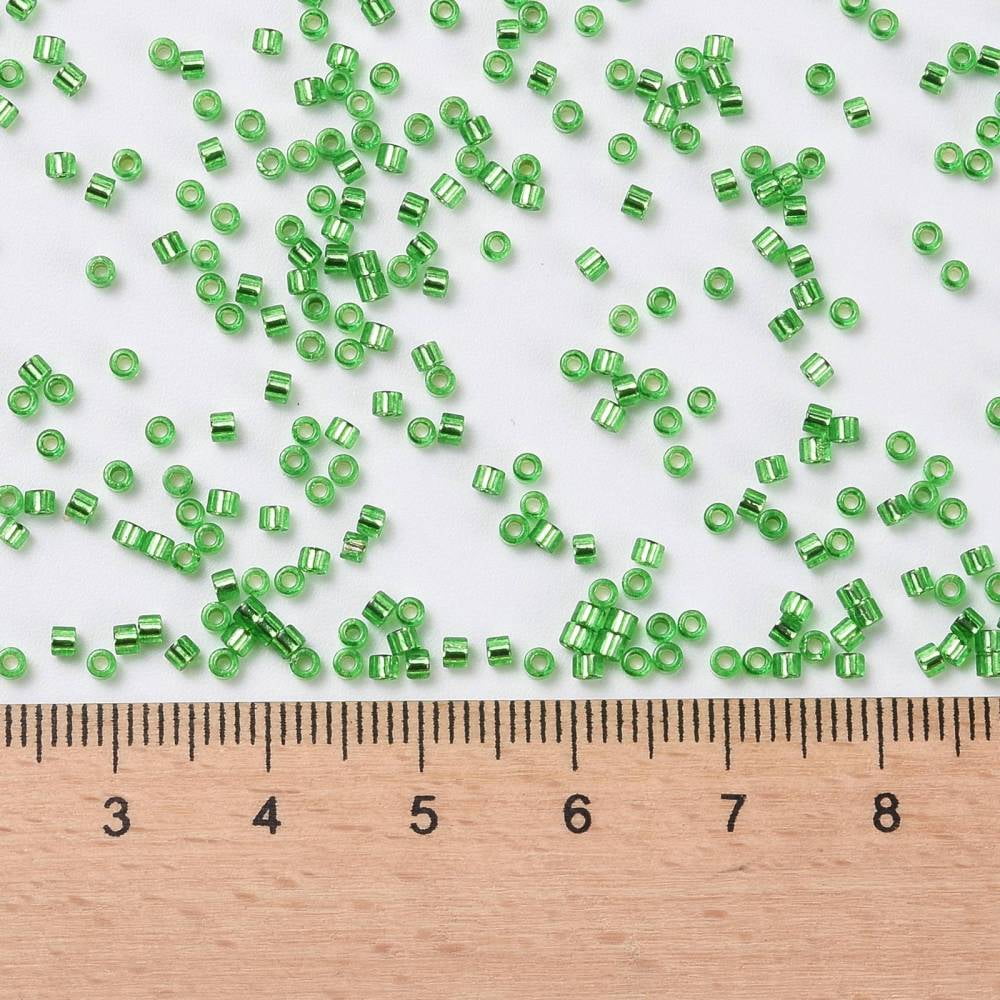 1bag Cylinder Seed Beads Silver Lined Round Hole Uniform Size Green 2x1.5mm Hole: 0.8mm about 40000pcs/bag about 450g/bag