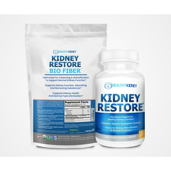 Kidney Restore Package - Prebiotic Acacia Fiber Powder & Probiotic Supplements Capsule for Healthy Kidney Support