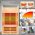 thumbnail image 4 of 2 Person Infrared Sauna, Low EMF Far Infrared Sauna, Canadian Hemlock Wood Sauna for Home 1500W Indoor Sauna Home Spa Sauna with Bluetooth Speakers, Reading Lights, Roof Vent, Tempered Glass, 4 of 8