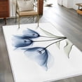 thumbnail image 2 of Blue Flowers Area Rugs 4x6 ft Spring Vintage Country Watercolor Blue Tulip Floral Washable Rug Non Slip Indoor Carpet Absorbent Floor Mat for Living Room Bedroom Dining Room, 2 of 9