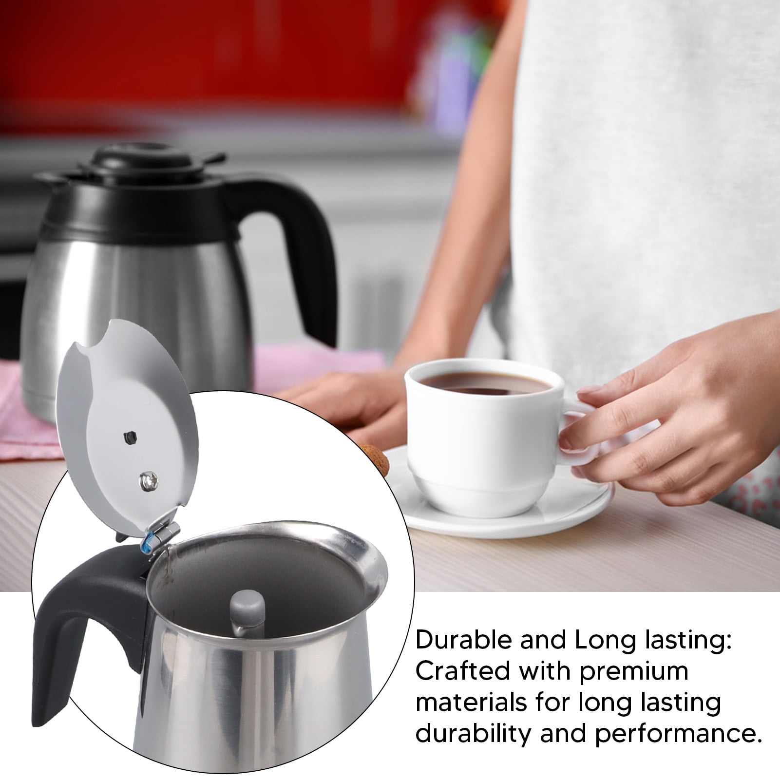 Moka Pot, Easy To Clean Light Weight Moka Maker for Camping