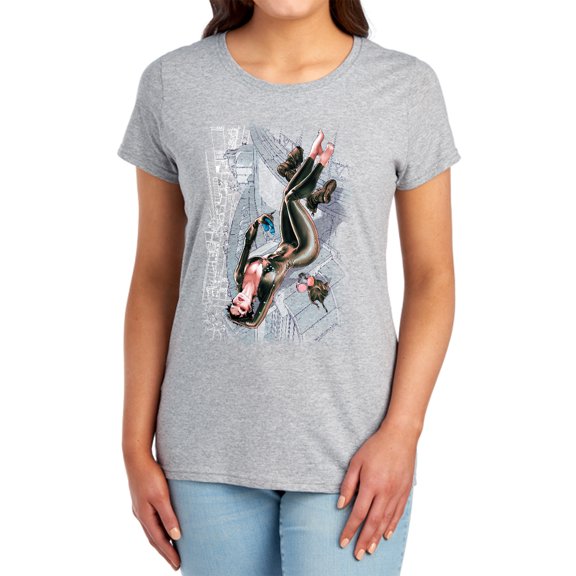 JLA Catwoman #1 Women's T Shirt, Athletic Heather, Small