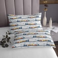 thumbnail image 3 of Erosebridal Teens Steam Engine Coverlet Set King, Cartoon Railway Train Bedding Set, Transportation Decor, 3 of 5