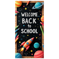 thumbnail image 1 of Colorful Welcome Back to School Banner with Planets Stars Rocket and School Supplies, Backdrop Decor for School Events Photography Props Classroom Decorations Party Decor, 1 of 4