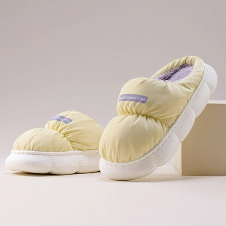 

CoCopeanut Winter Women Slippers Home Warm Fur Design Non-slip Thick Bottom Soft Comfortable Non-Slip 2023 New Men Leisure Couple Slippers