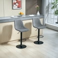 thumbnail image 2 of HOMCOM Tabourets de Bar Ensemble de 2 Tabourets de Bar Pivotants Réglables avec Dossier Gris, 2 of 10