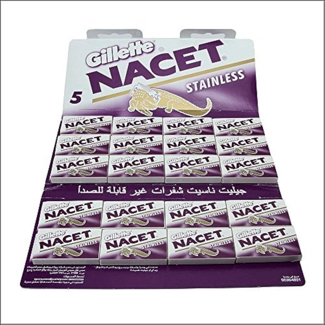 Cuchillas de afeitar Nacet de doble filo, 100% acero inoxidable