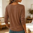 thumbnail image 6 of Women's V Neck Long Sleeve Tops Casual T Shirts Solid Color Basic Summer Tees Loose Fit Pullover Tunic, 6 of 6