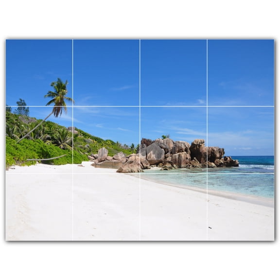 Picture-Tiles.com: Beach Ceramic Tile Wall Mural WAL500101-43S. 17"W x 12.75"H using (12) 4.25" x 4.25" Ceramic Tiles-Satin Finish