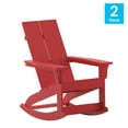thumbnail image 2 of Flash Furniture Finn Dual Slat Back Adirondack Rocking Chair, Red, 2 of 9