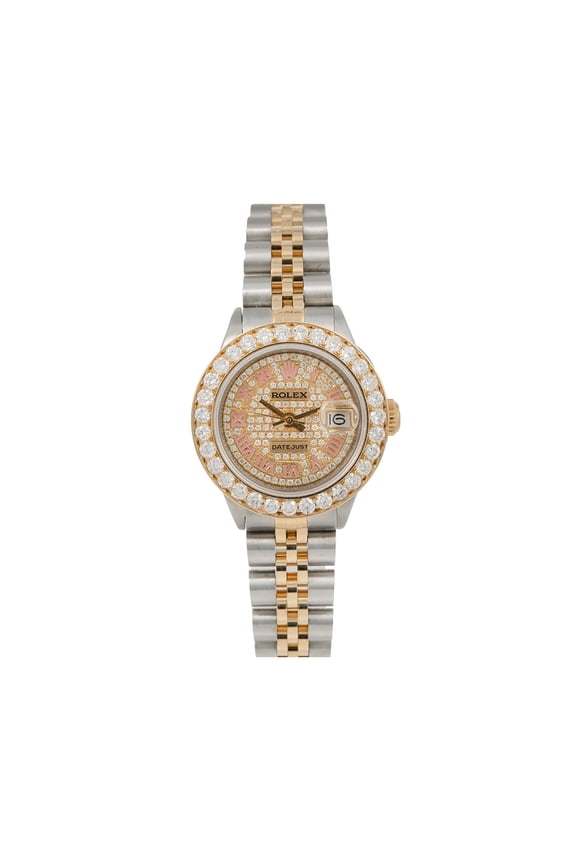 Pre-Owned Rolex Datejust 6917 26 mm Champagne Diamond Dial 3.45 CT Aftermarket Diamonds Womens Watch