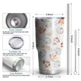 thumbnail image 6 of 30oz Fall Pumpkins Leaves Pattern Tumblers Stainless Steel Tumbler with Lid and Straw,Vacuum Insulated Double Wall Travel Tumbler Cups Mug with Cleaning Brush for Coffee,Tea, 6 of 7