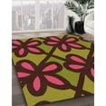 thumbnail image 3 of Ahgly Tapis Rond Lavable en Machine Intérieur Transitionnel Rouge Profond, 7 Pieds Rond, 3 of 7