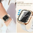 thumbnail image 6 of Apple Watch Case Series 8, Series 7 for 45mm Diamond Glitter Watch Case Built-in Tempered Glass Screen Protector, Guard Bumper Full Coverage Cover for Apple Watch Series 8 and Series 7, Gold 45mm, 6 of 6