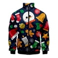 thumbnail image 2 of Chaquetas de moda navideña 2024 para hombre, abrigo navideño informal de manga corta con estampado 3D, ropa de vacaciones para hombres, mujeres y niños, abrigos hawaianos, 2 of 5