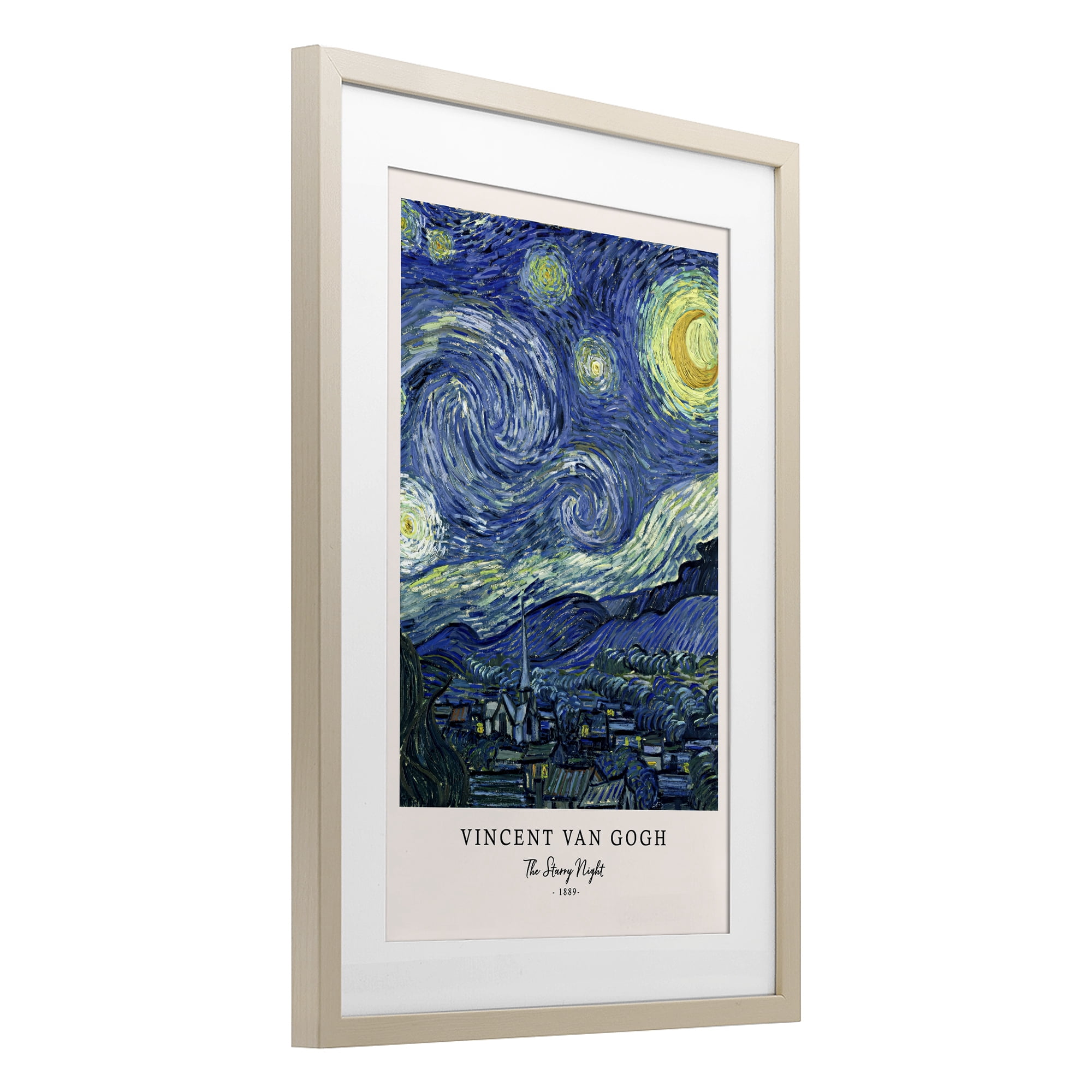Stupell Industries Classic Starry Night Van Gogh Birch Framed Print Under Glass, design by Vintage Hustle