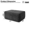 thumbnail image 6 of Yomsum Oversized Ottoman Bench, Large Rectangular Floor Ottoman, Comfortable Footrest and Extra Seating for Living Room, No Assembly Needed, Gray, 6 of 9