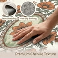 thumbnail image 6 of ODIKA Bathroom Ornamental Border Vintage Allover Flower Motif Passage Non-Slip Low Profile for Guest Room, Lounge, Apartment, 6 of 7