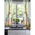 thumbnail image 2 of Easter Bunny Eggs Sheer Curtains 39 Inch Length 2 Panels Set for Living Room/Bedroom, Spring Tulip Flowers Leaves Rustic Green Kitchen Curtains Grommet Curtains Window Treatments 27.5"x39"x2, 2 of 7