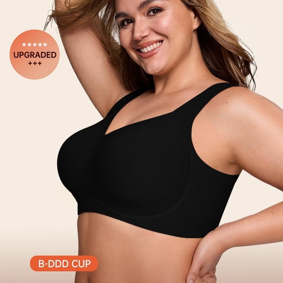 Women's Bra Black Comfortable Everyday Wear with Adjustable Straps