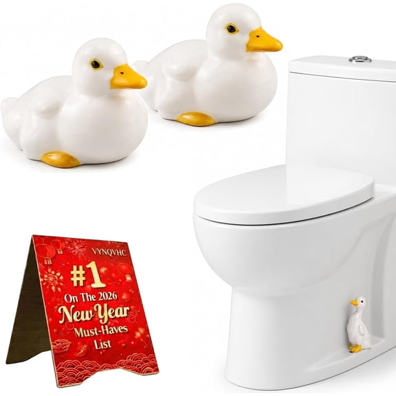 Toilet Bolt Covers, 2-Pack Ceramic Duck-Shaped Caps for Bathroom, Smooth Finish