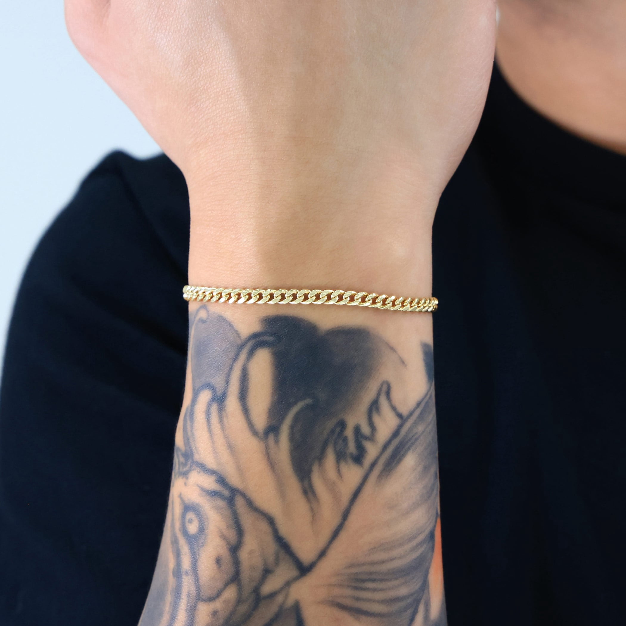 Nuragold 10k Real Yellow Gold Miami Cuban Link 4mm Chain Bracelet (7"-9") Italian Jewelry for Men & Women