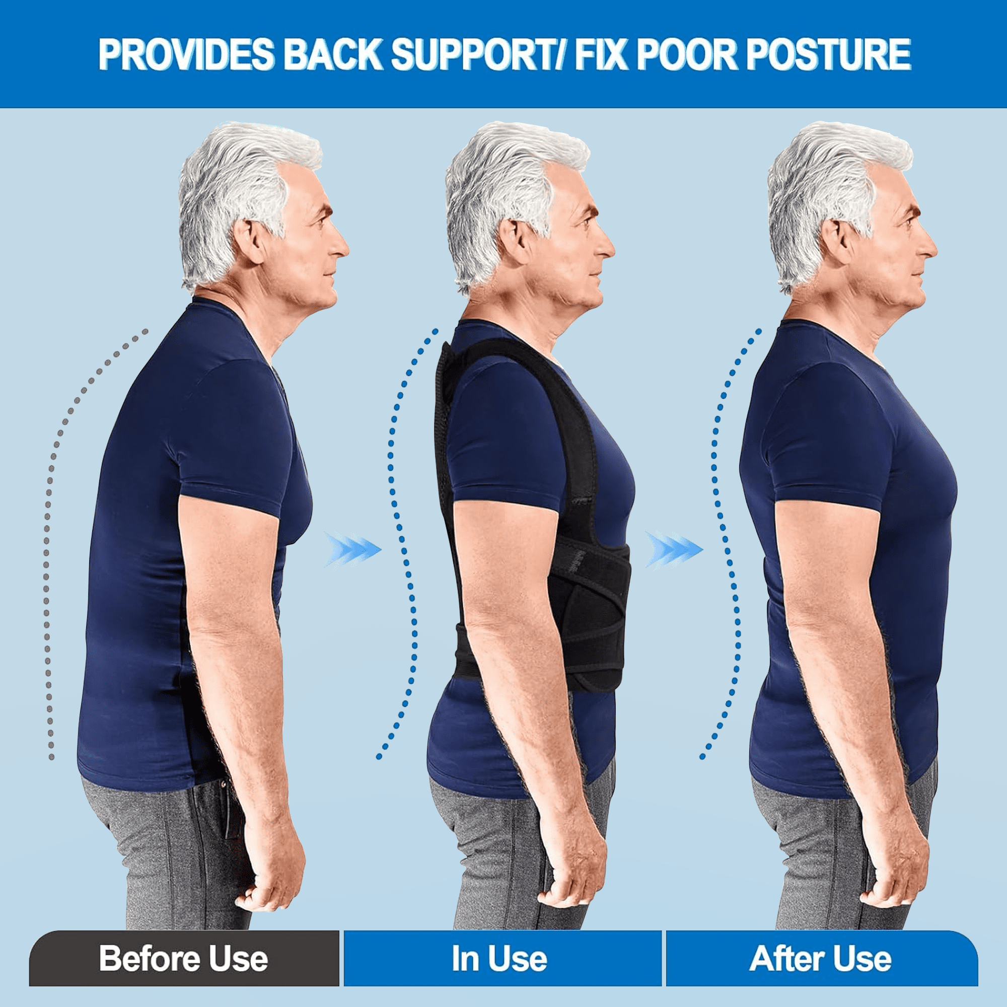 NEENCA Back Brace Posture Corrector for Women and Men, Adjustable Spine Support, Black, S Count