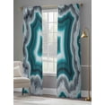 thumbnail image 4 of Green Agate Sheer Curtains 96 Inch Length 2 Panels Set - Light Filtering Window Treatments, Ombre Modern Abstract Art Rod Pocket Semi Curtains for Living Room/Bedroom/Kitchen Décor, 104"W x 96"L, 4 of 7